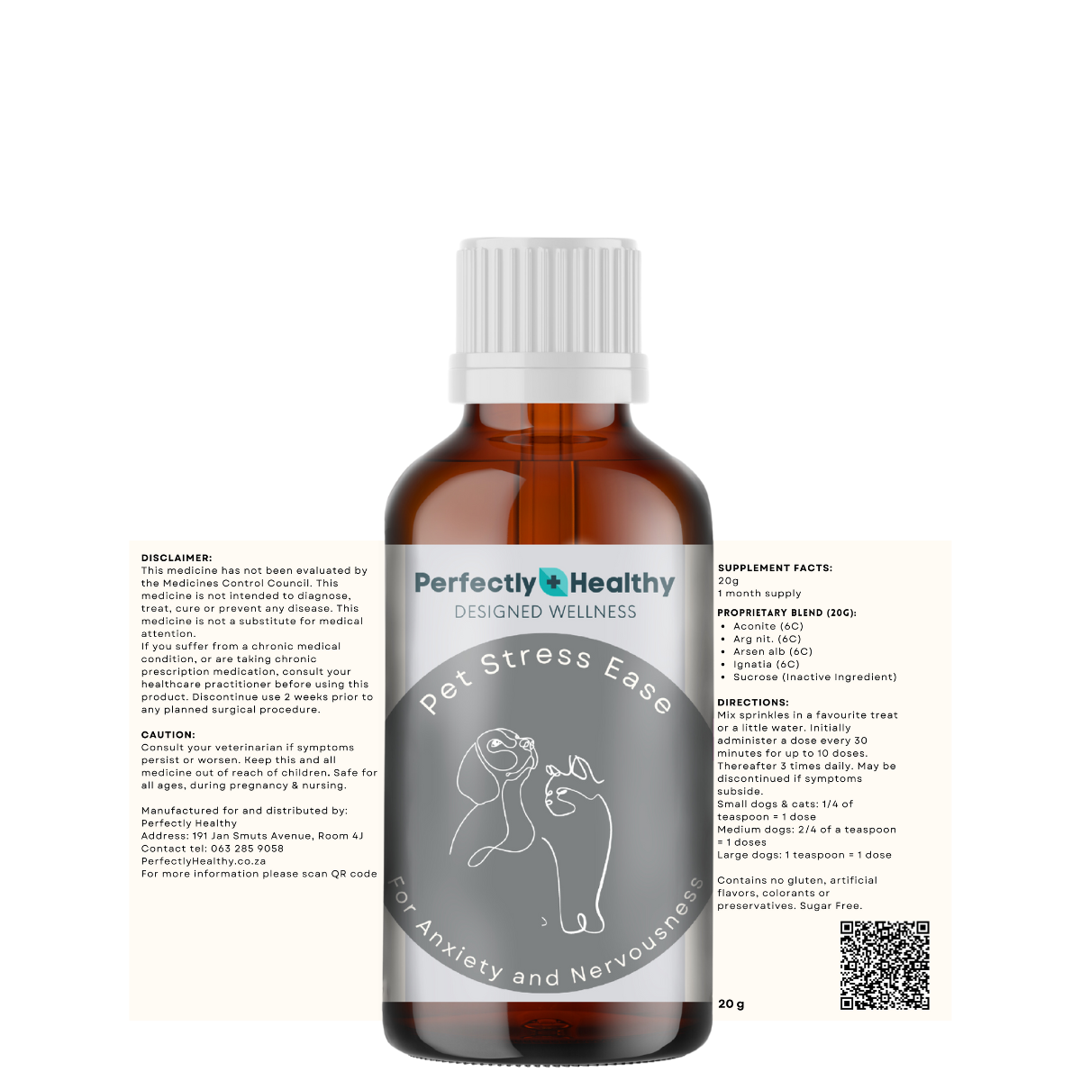 Pet Stress Ease Supplement (Dogs & Cats) - A formula for anxiety & nervousness